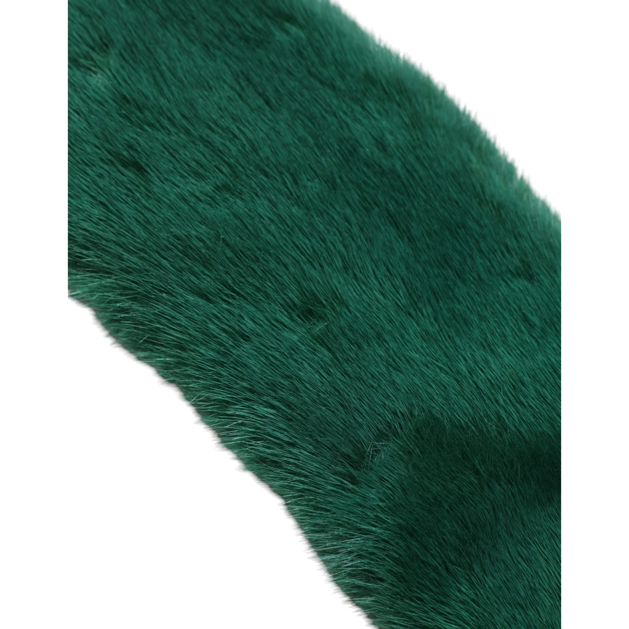 Green Mink Fur Collar Women Neck Wrap Scarf