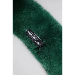 Green Mink Fur Collar Women Neck Wrap Scarf