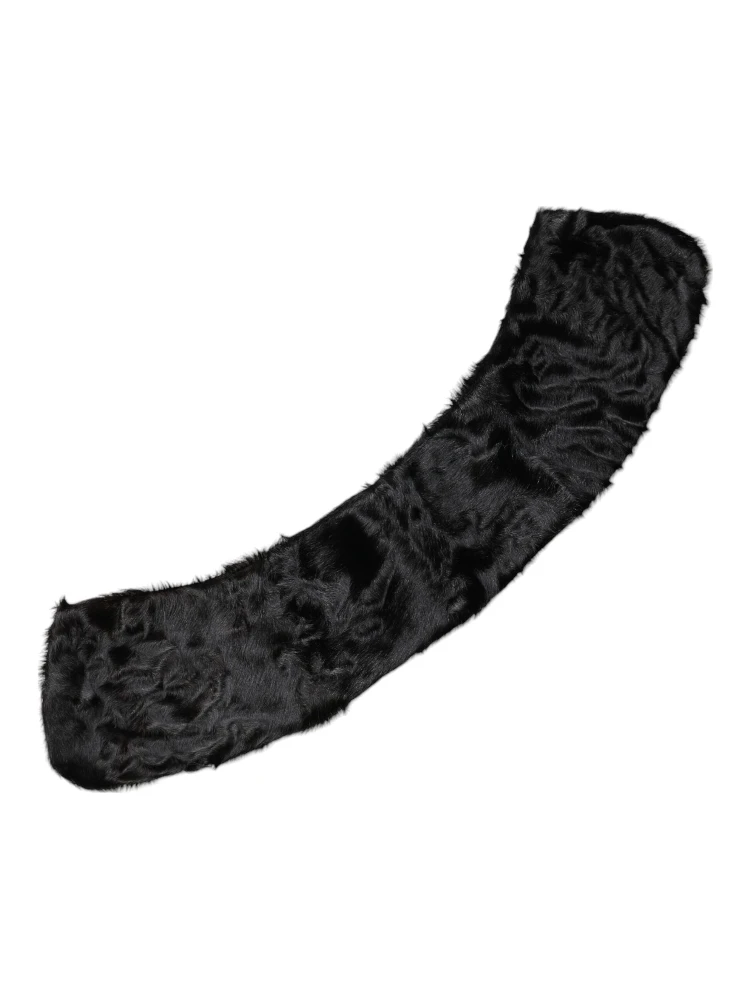 Black Lamb Fur Collar Women Neck Wrap Scarf alternative