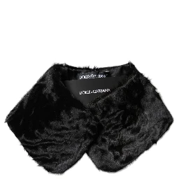 Black Lamb Fur Collar Women Neck Wrap Scarf