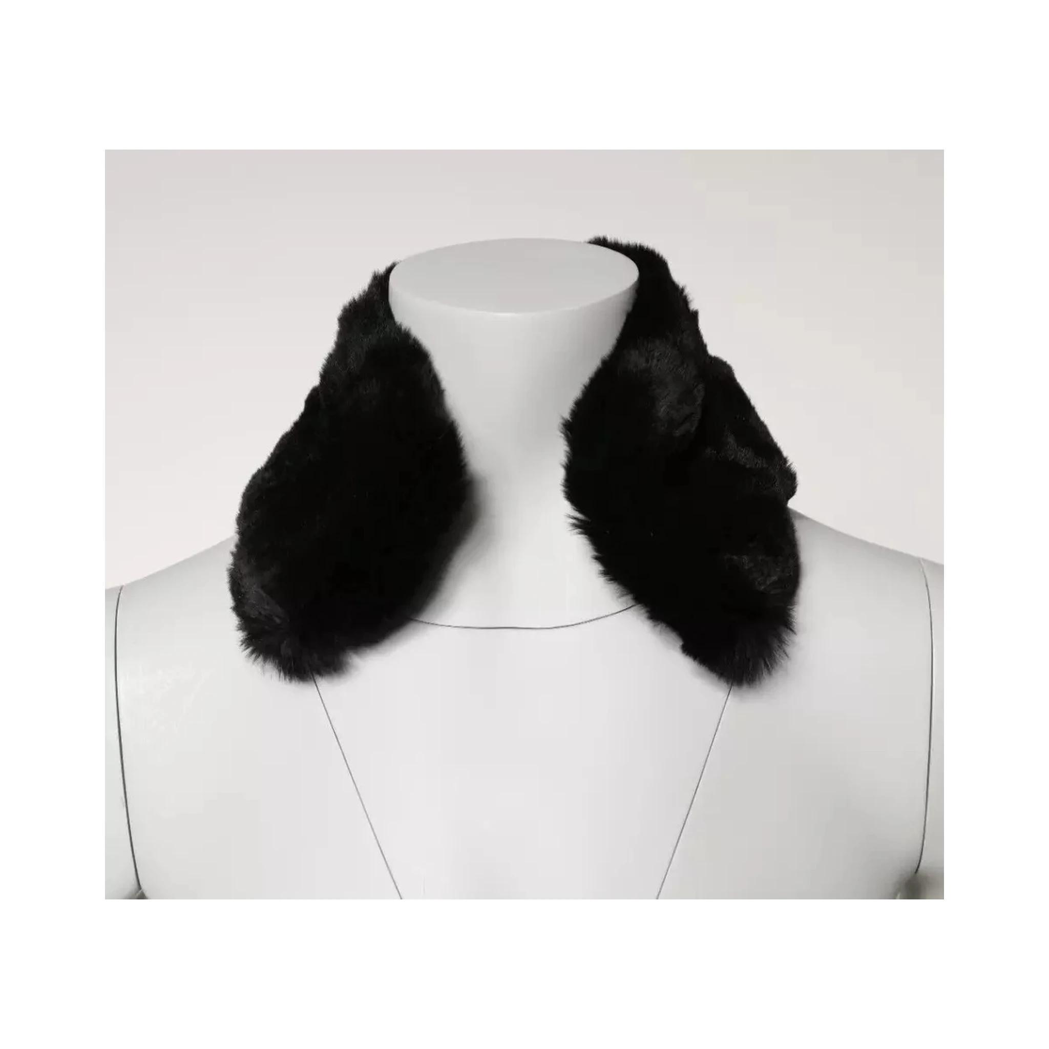 Black Lamb Fur Collar Women Neck Wrap Scarf