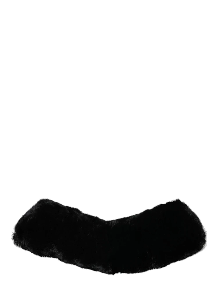 Black Lamb Fur Collar Women Neck Wrap Scarf alternative