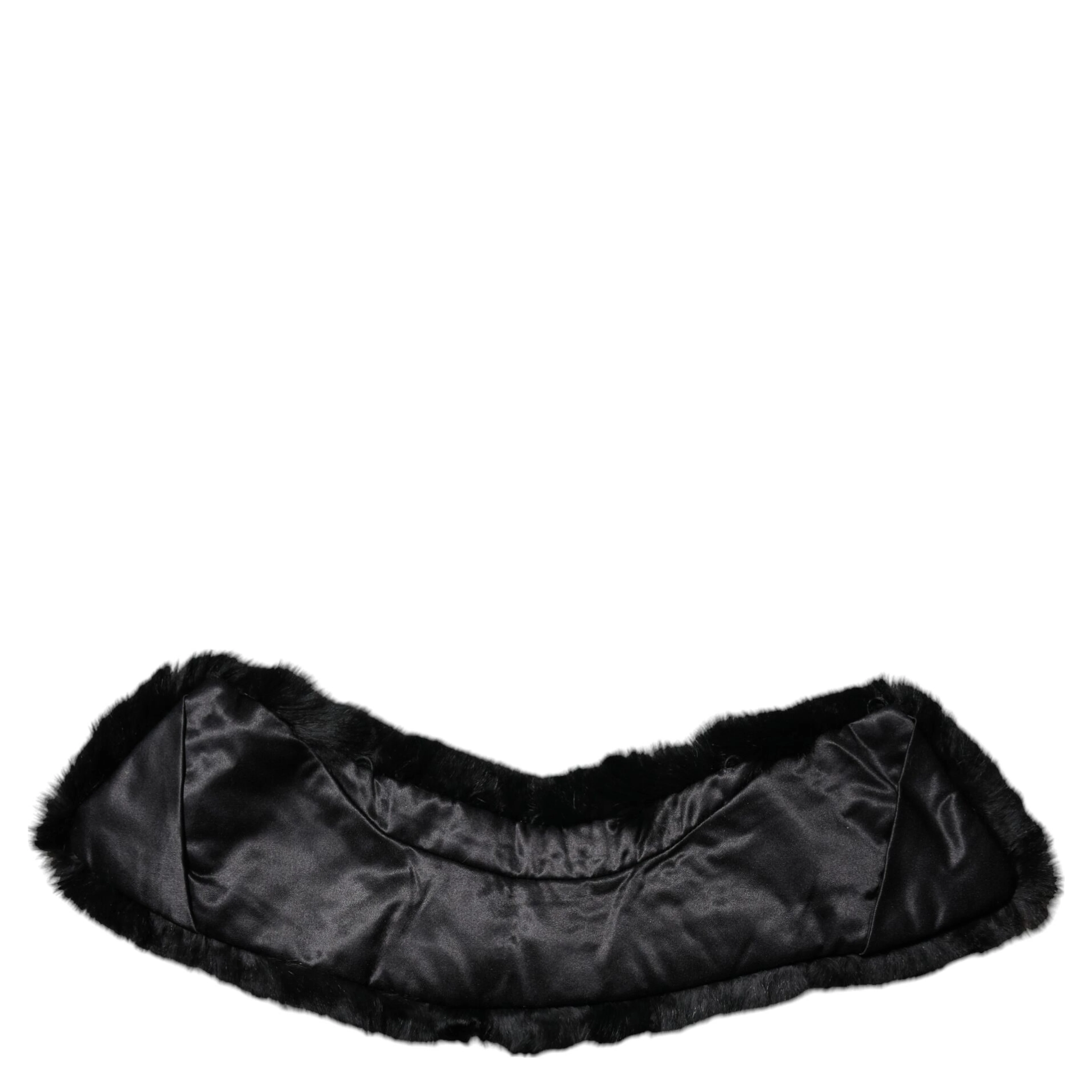 Black Lamb Fur Collar Women Neck Wrap Scarf