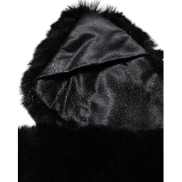 Black Lamb Fur Collar Women Neck Wrap Scarf