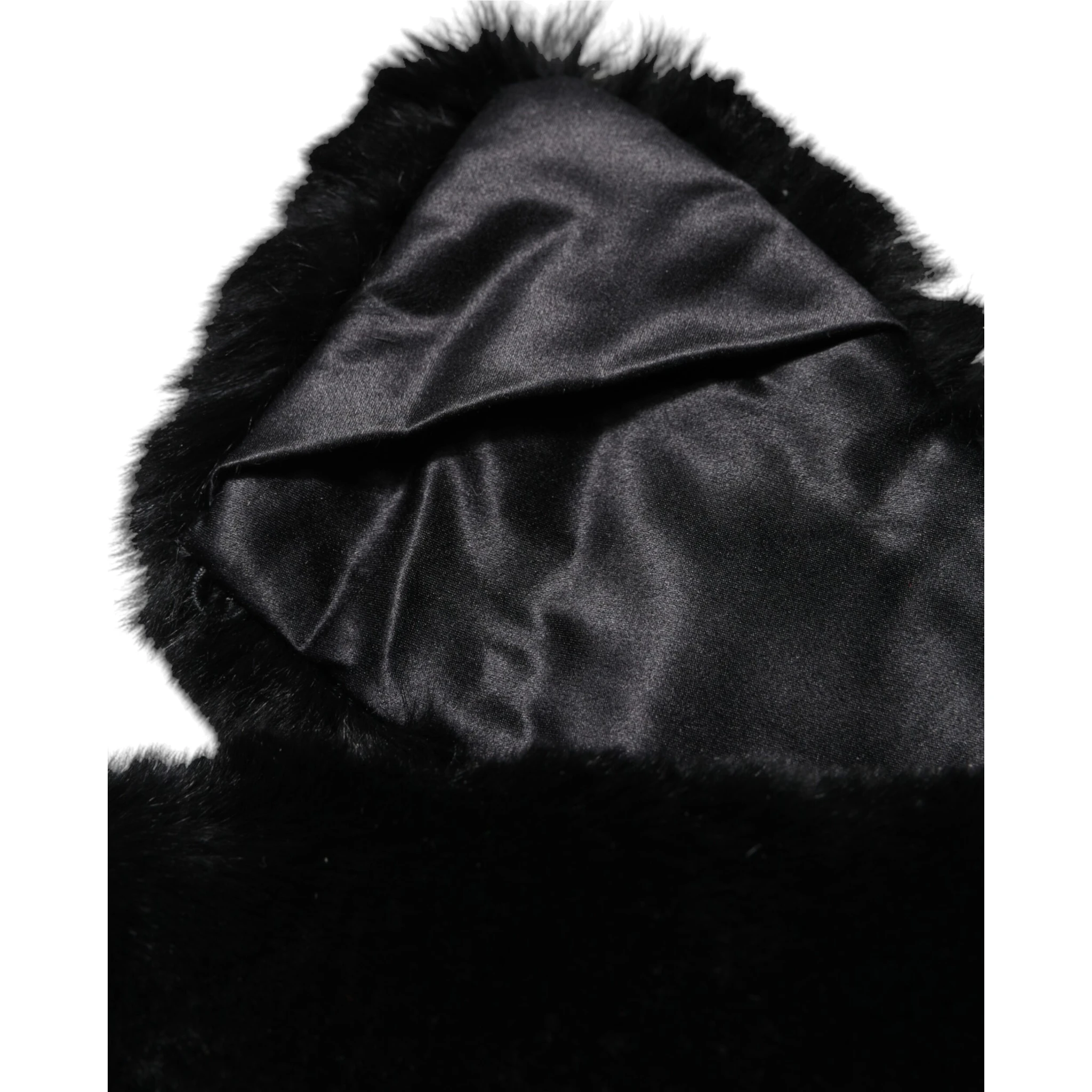 Black Lamb Fur Collar Women Neck Wrap Scarf
