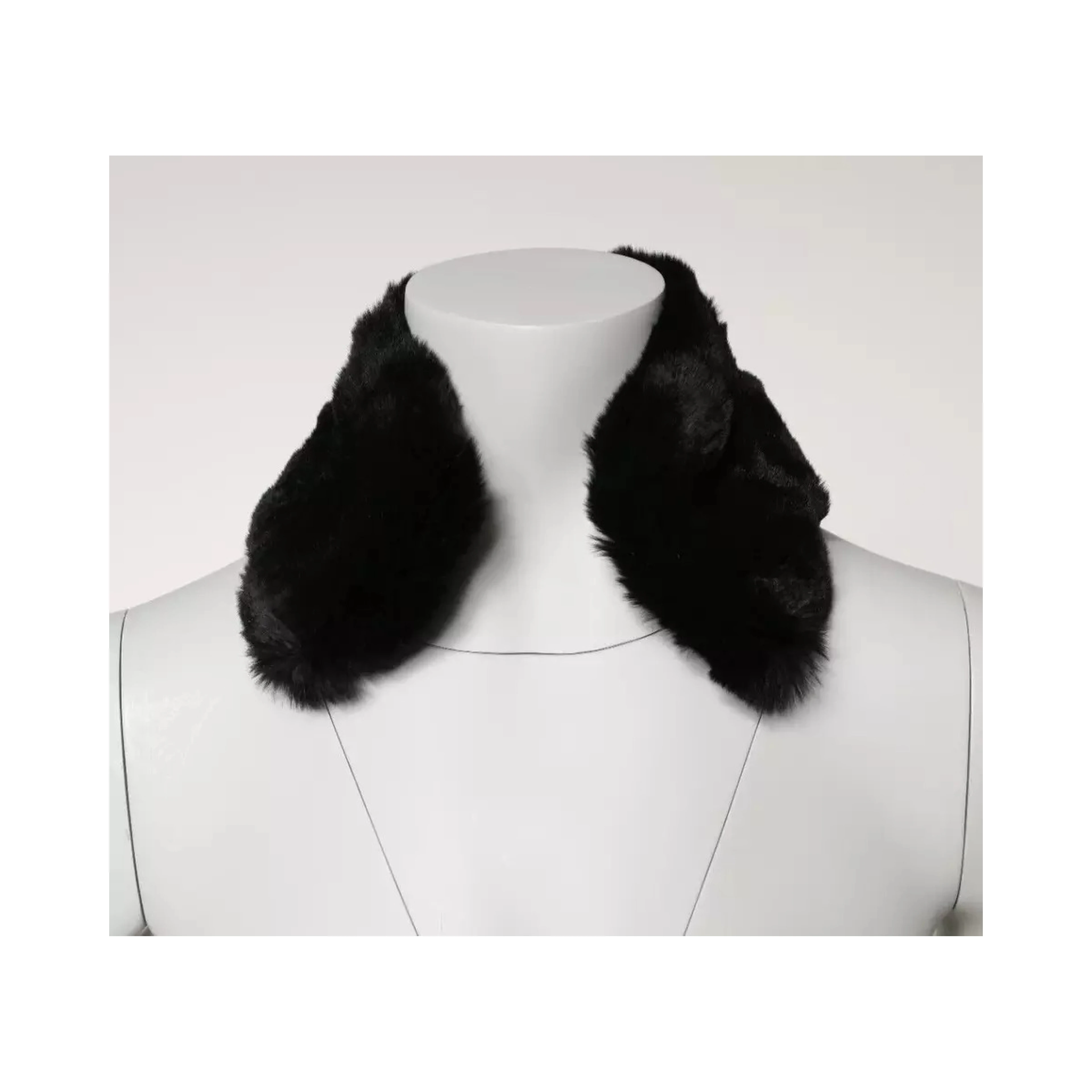 Black Lamb Fur Collar Women Neck Wrap Scarf