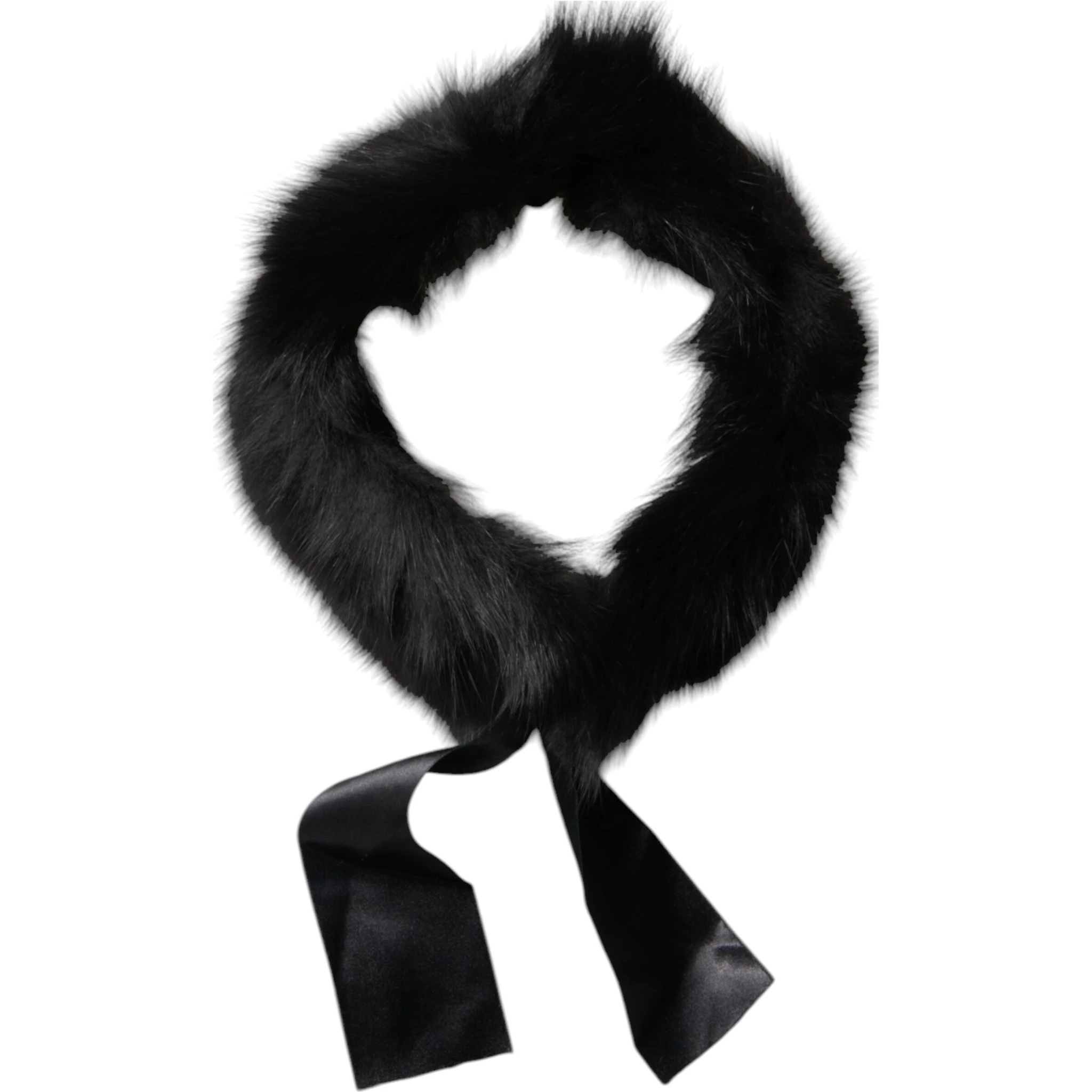Black Fur Shoulder Collar Wrap Shawl Scarf
