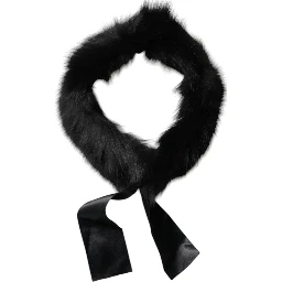 Black Fur Shoulder Collar Wrap Shawl Scarf