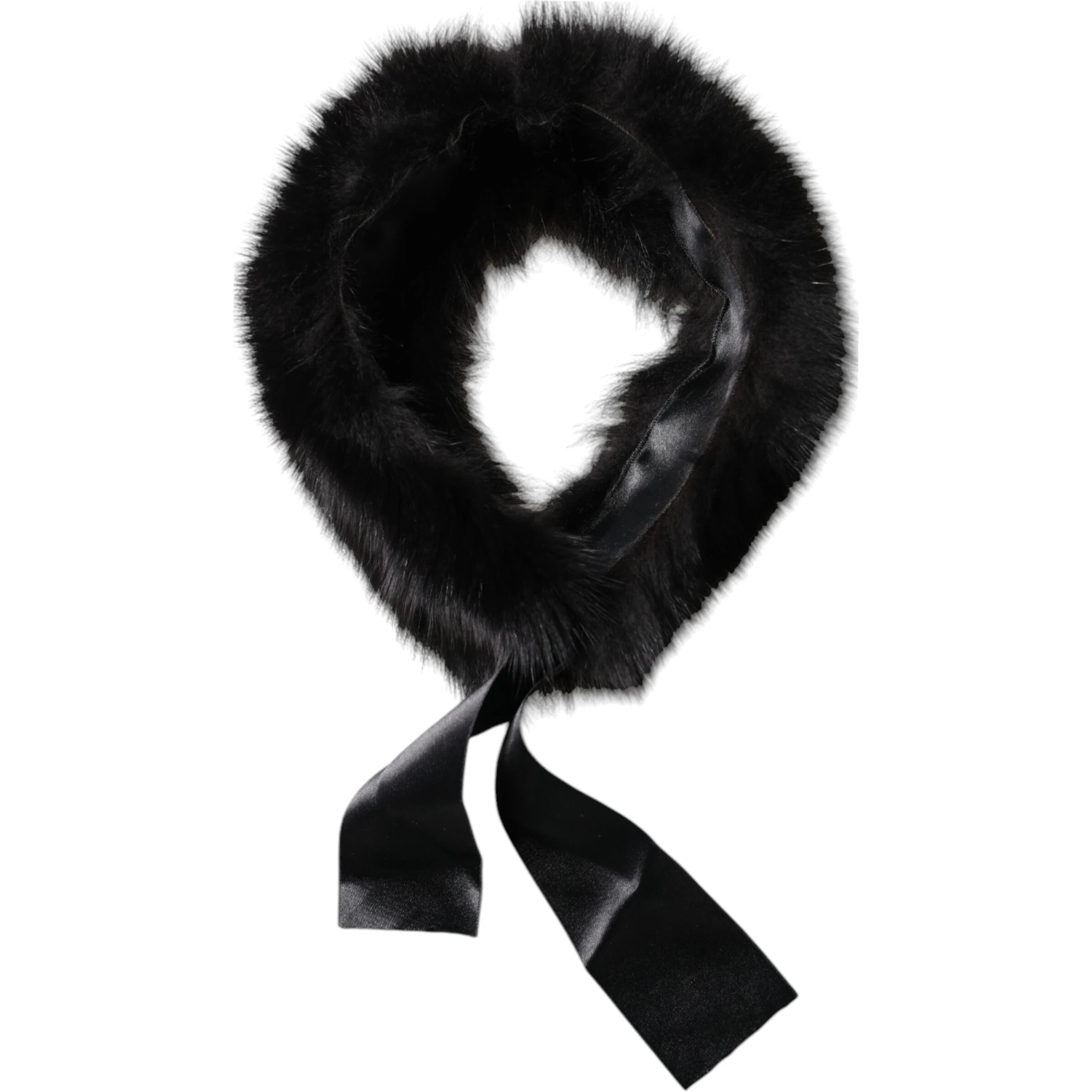 Black Fur Shoulder Collar Wrap Shawl Scarf