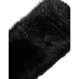 Black Fur Shoulder Collar Wrap Shawl Scarf