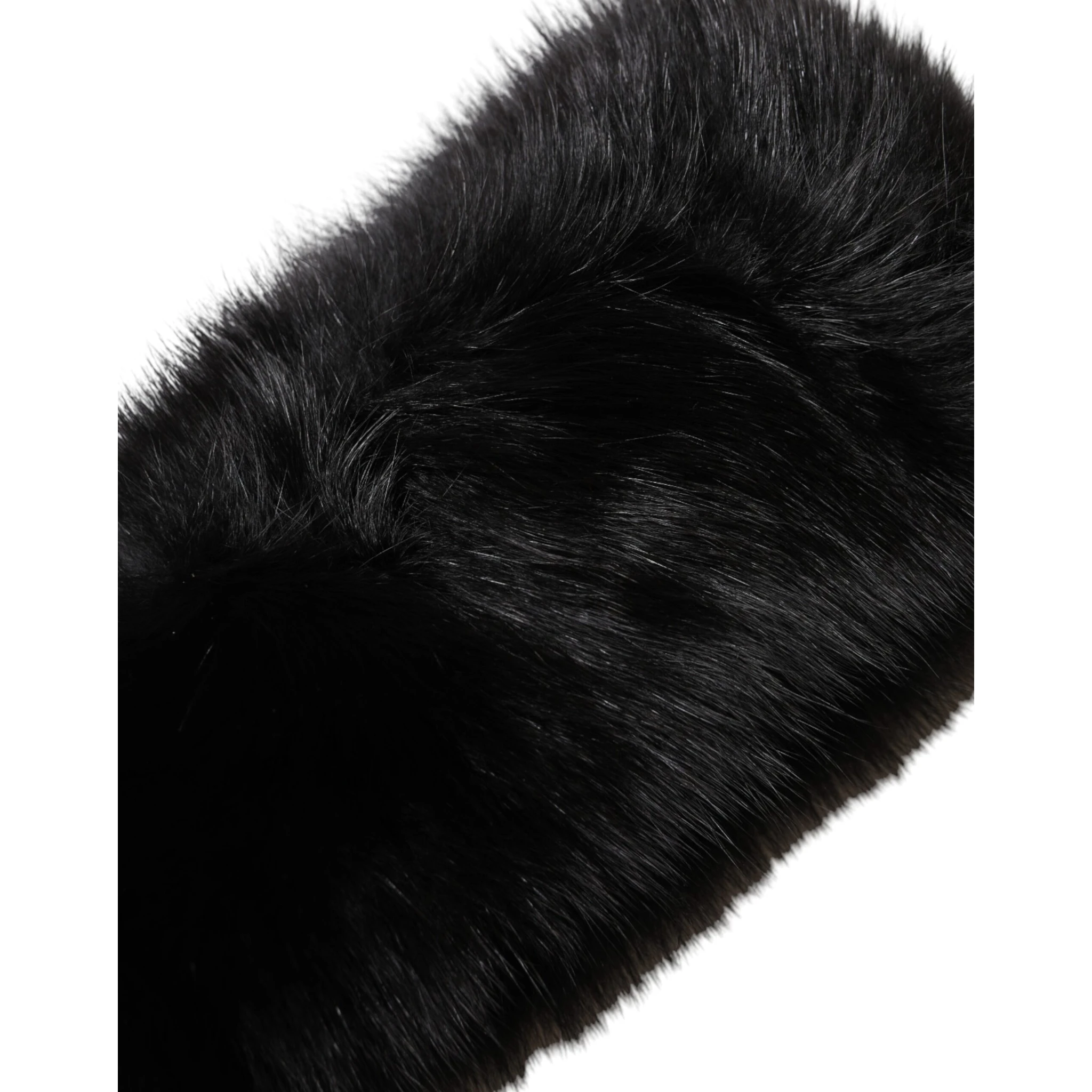 Black Fur Shoulder Collar Wrap Shawl Scarf