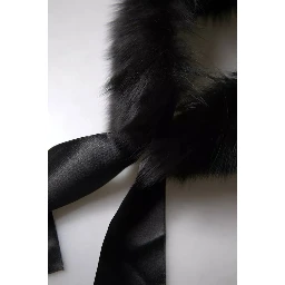 Black Fur Shoulder Collar Wrap Shawl Scarf