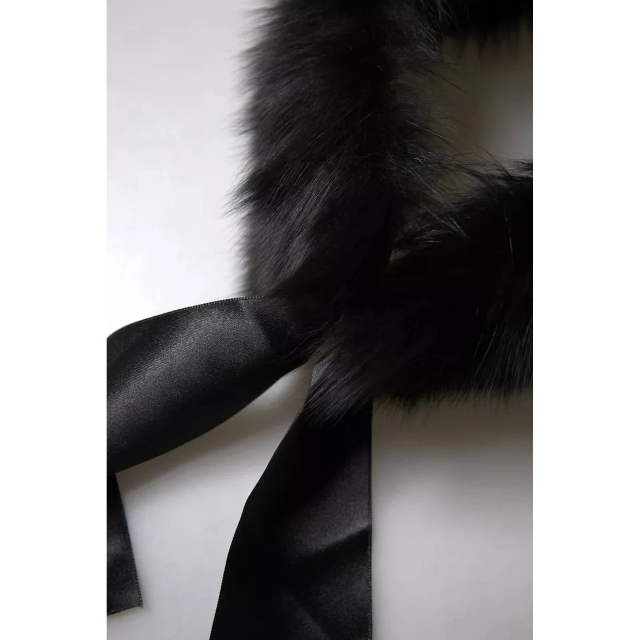 Black Fur Shoulder Collar Wrap Shawl Scarf
