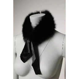 Black Fur Shoulder Collar Wrap Shawl Scarf