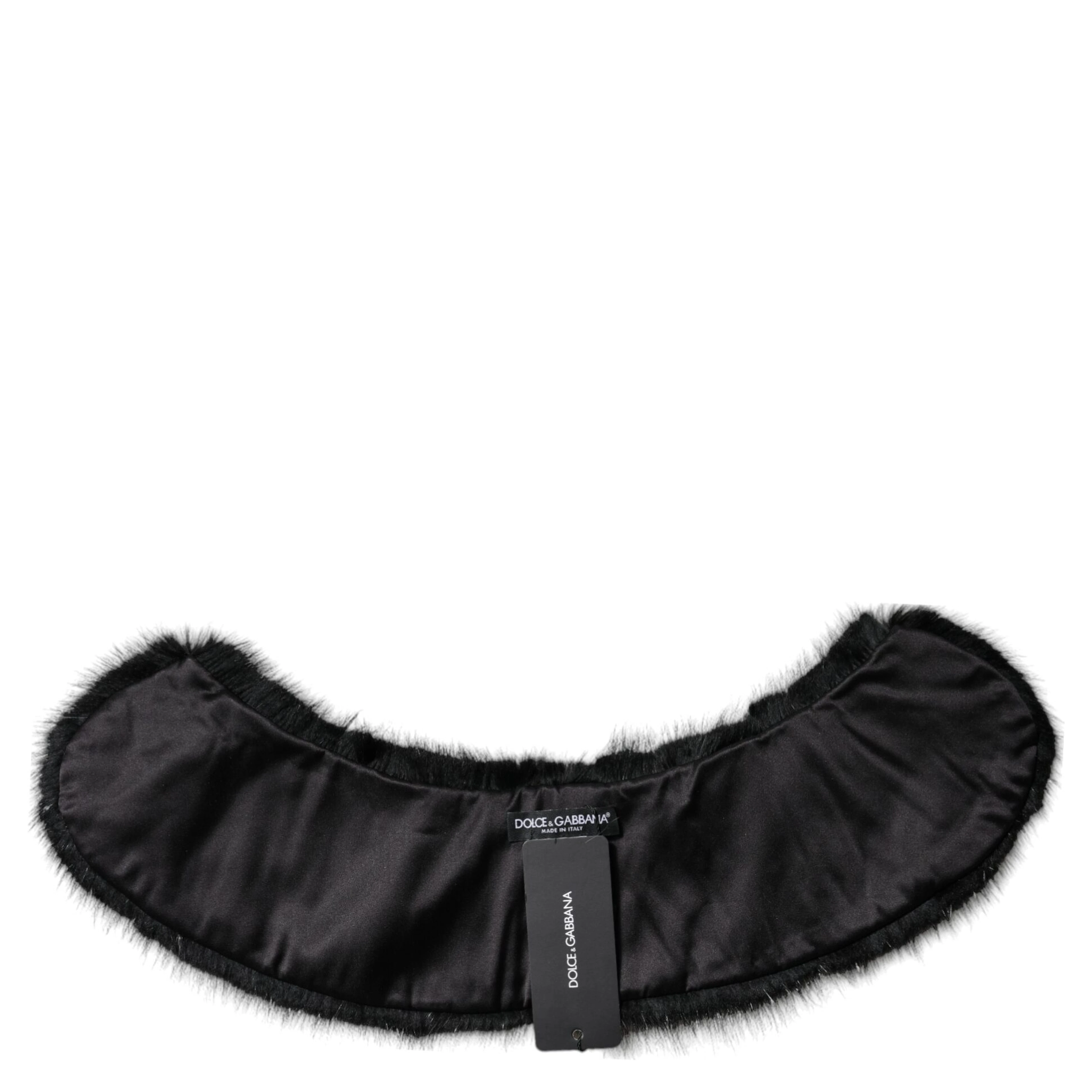 Black Fur Shawl Neck Wrap Cover Collar Scarf