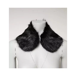 Black Fur Shawl Neck Wrap Cover Collar Scarf