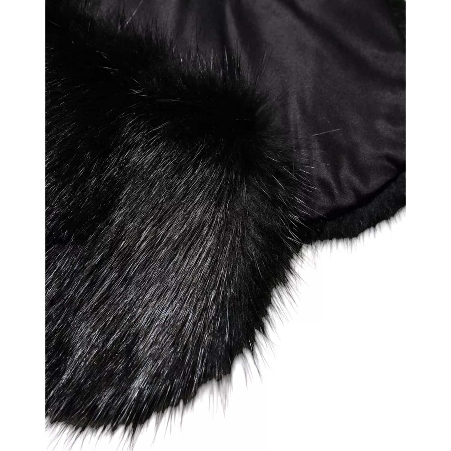 Black Fur Shawl Neck Wrap Cover Collar Scarf