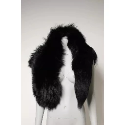 Black Fox Fur Neck Wrap Warmer Winter Scarf