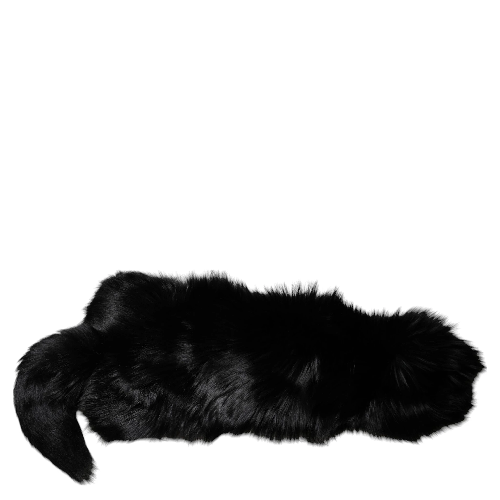 Black Fox Fur Neck Wrap Warmer Winter Scarf