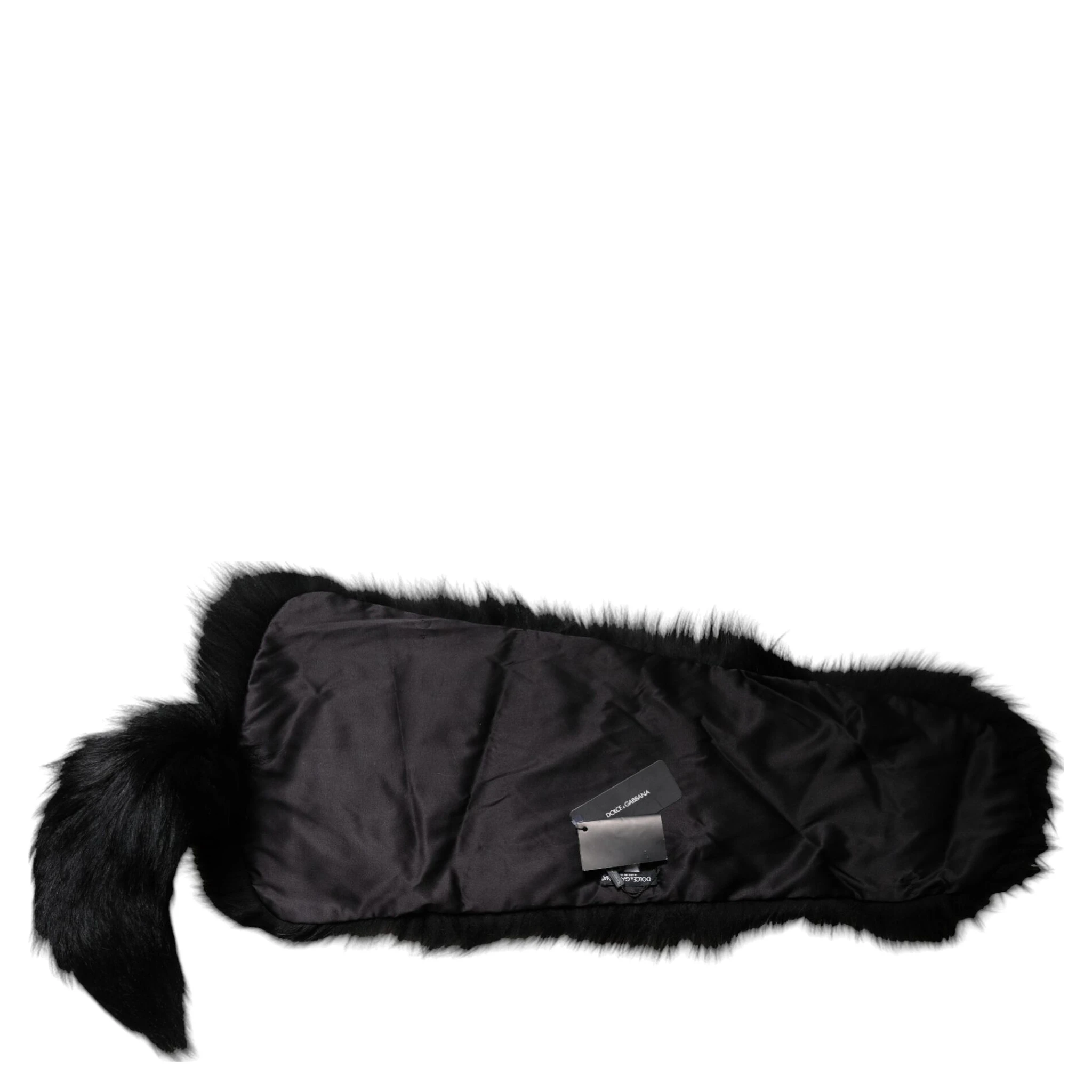 Black Fox Fur Neck Wrap Warmer Winter Scarf