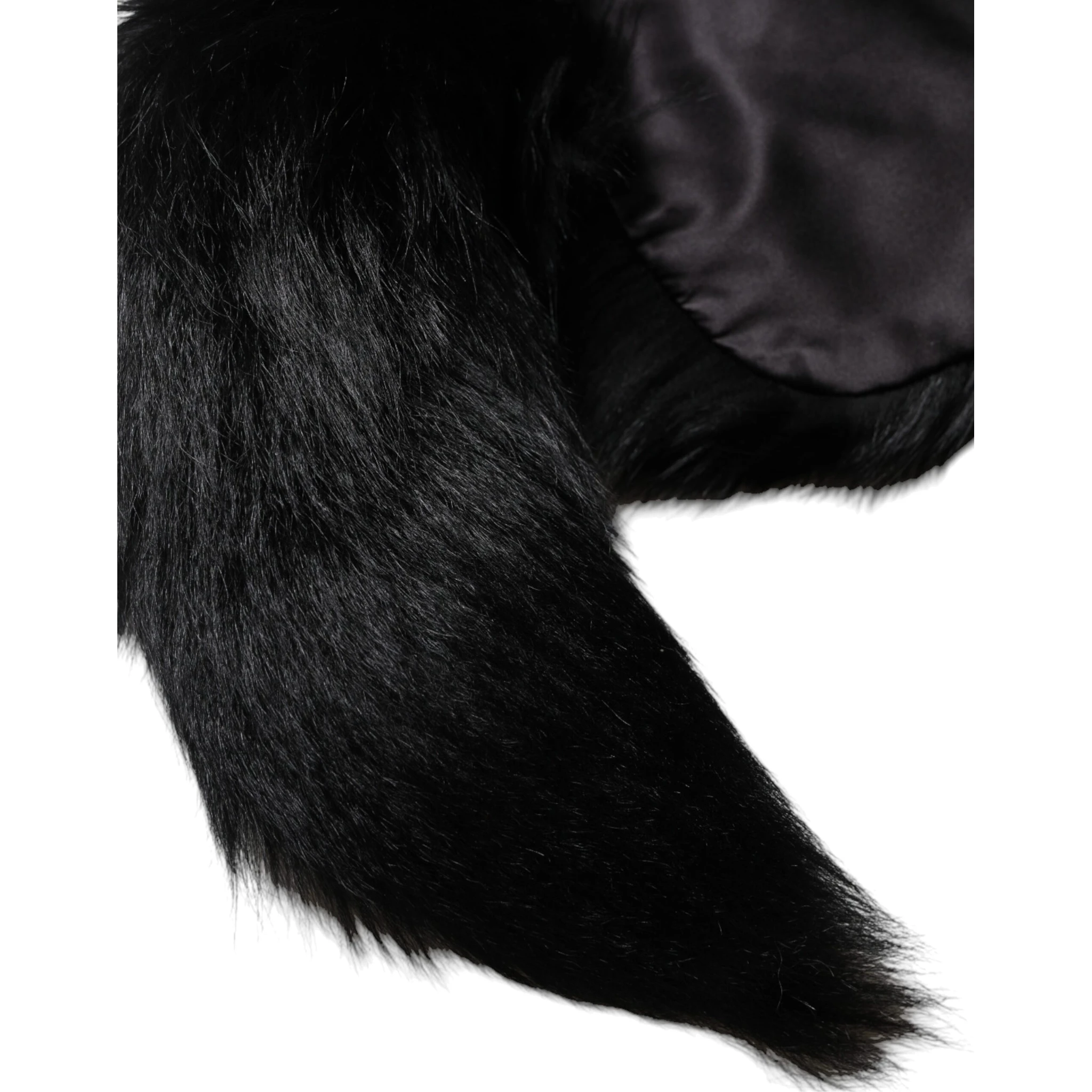 Black Fox Fur Neck Wrap Warmer Winter Scarf