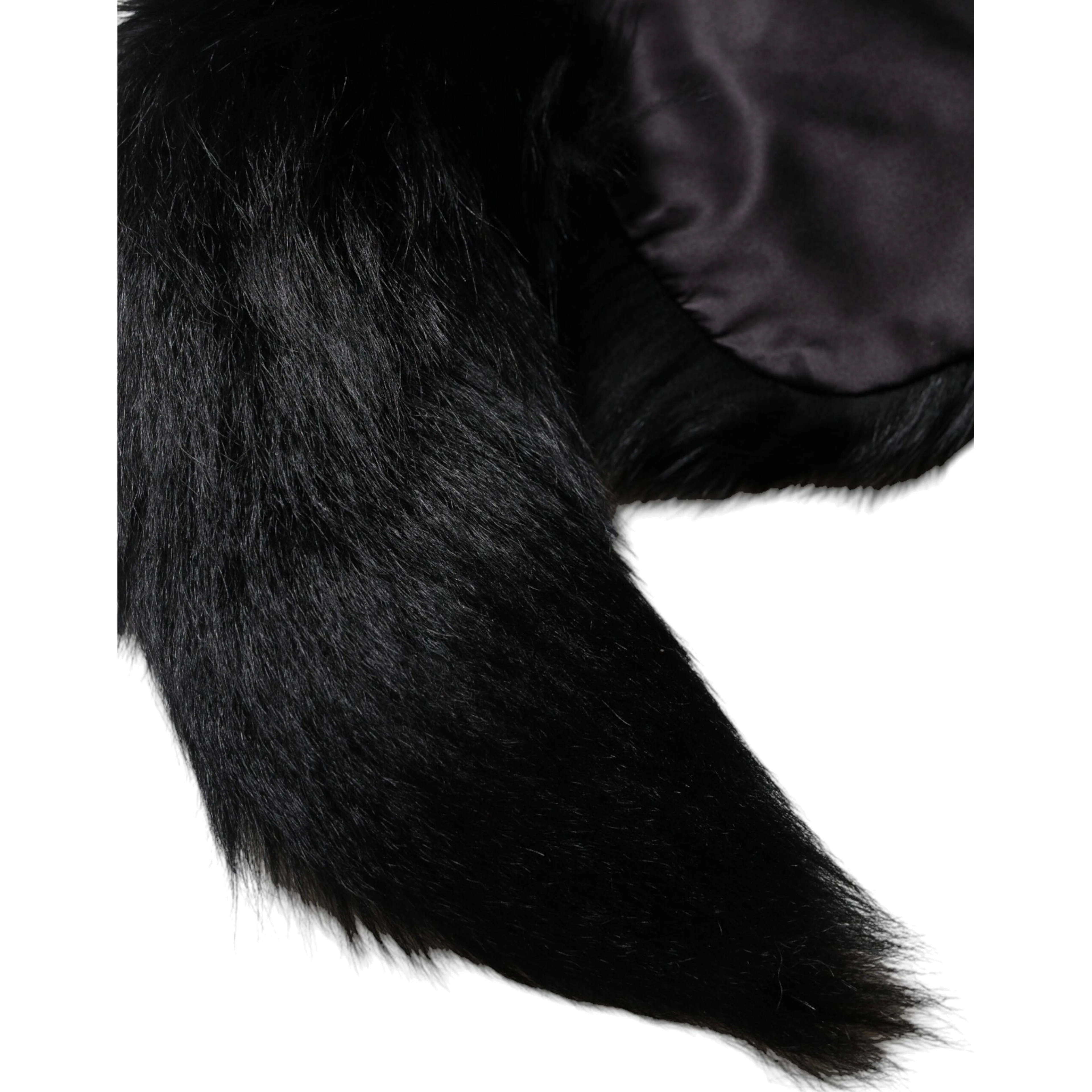 Black Fox Fur Neck Wrap Warmer Winter Scarf