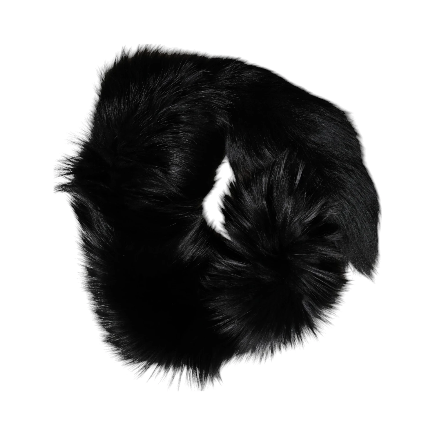 Black Fox Fur Neck Wrap Warmer Winter Scarf