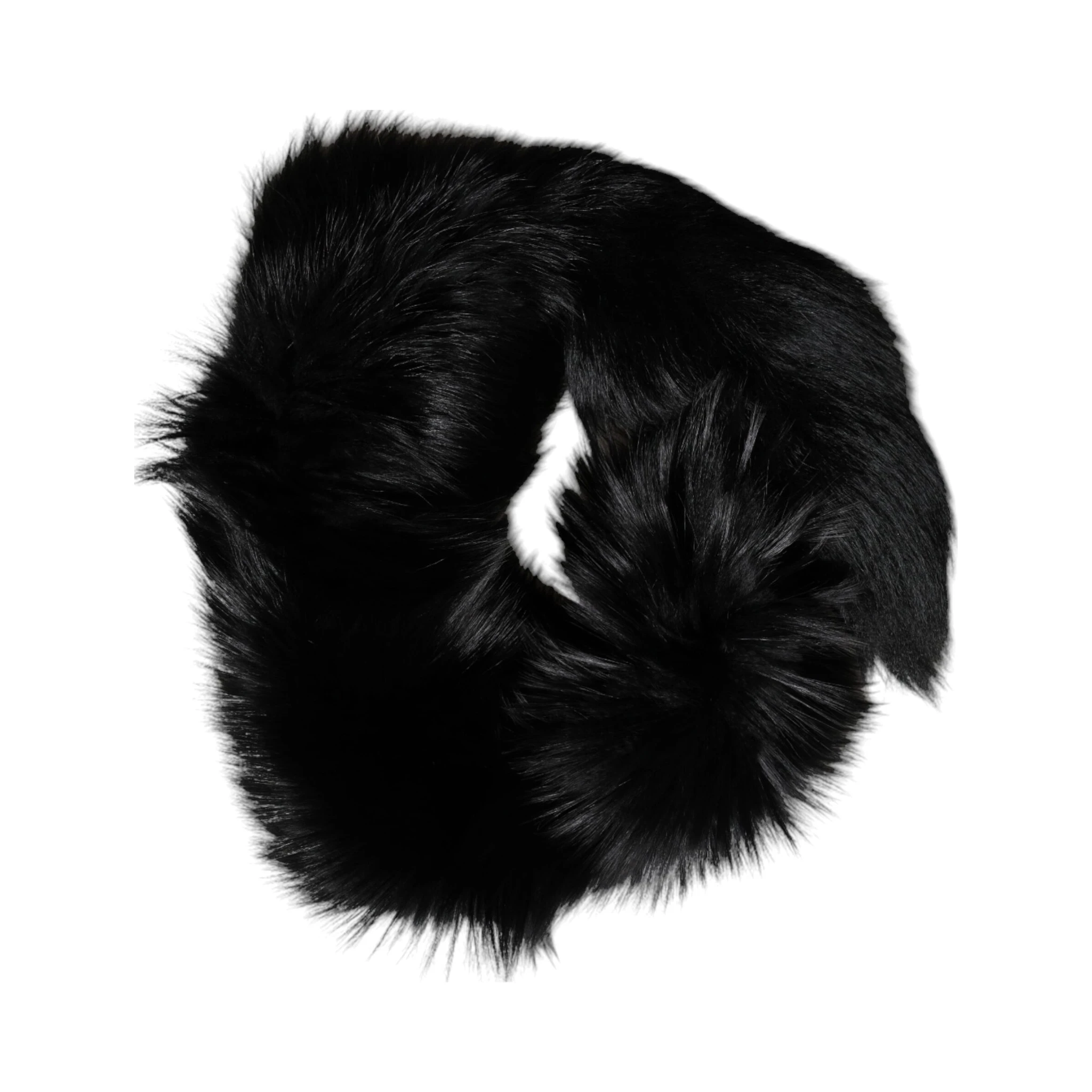 Black Fox Fur Neck Wrap Warmer Winter Scarf