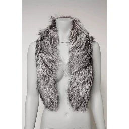 Gray Fox Fur Neck Wrap Warmer Winter Scarf