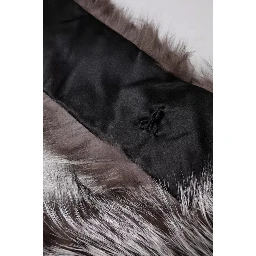 Gray Fox Fur Neck Wrap Warmer Winter Scarf