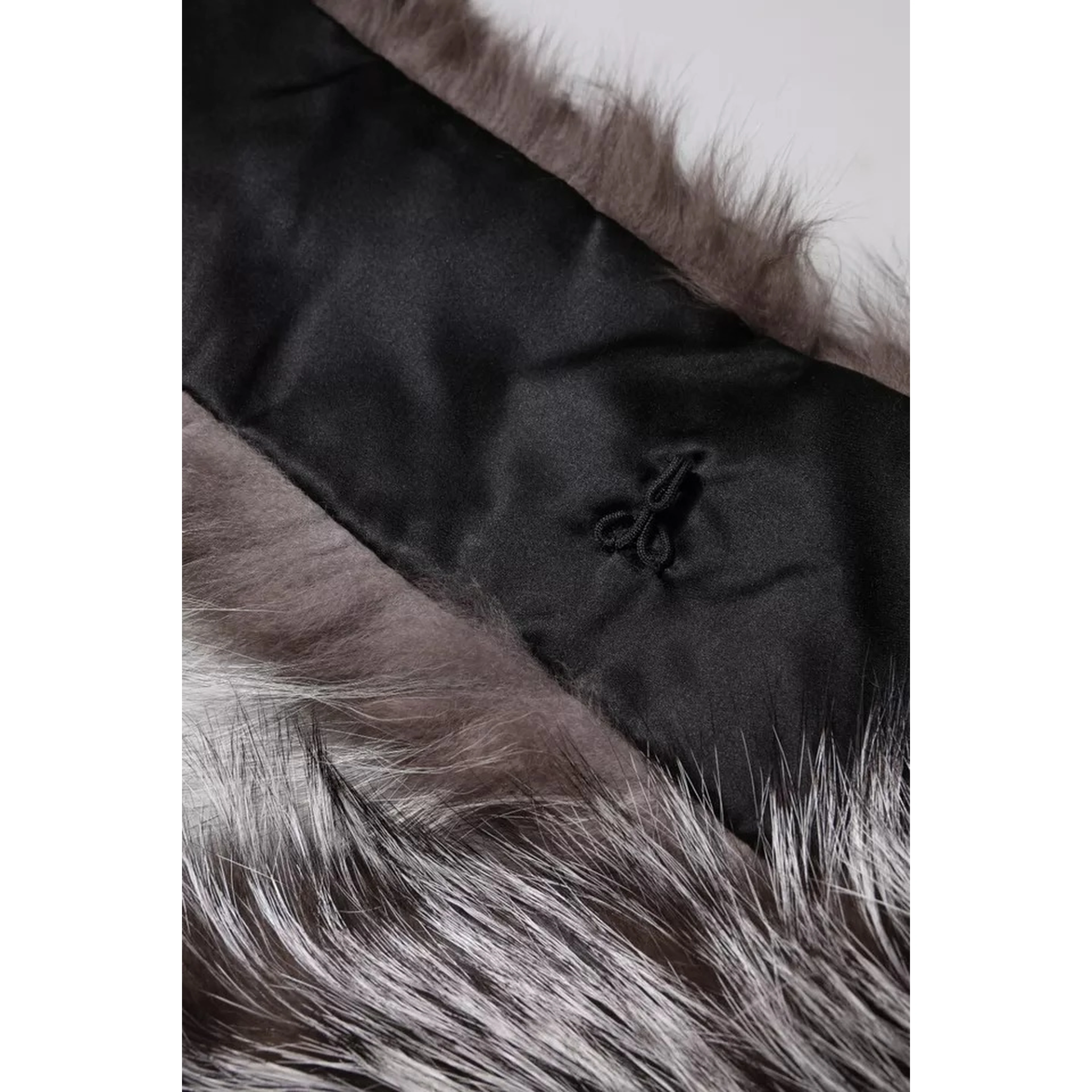 Gray Fox Fur Neck Wrap Warmer Winter Scarf