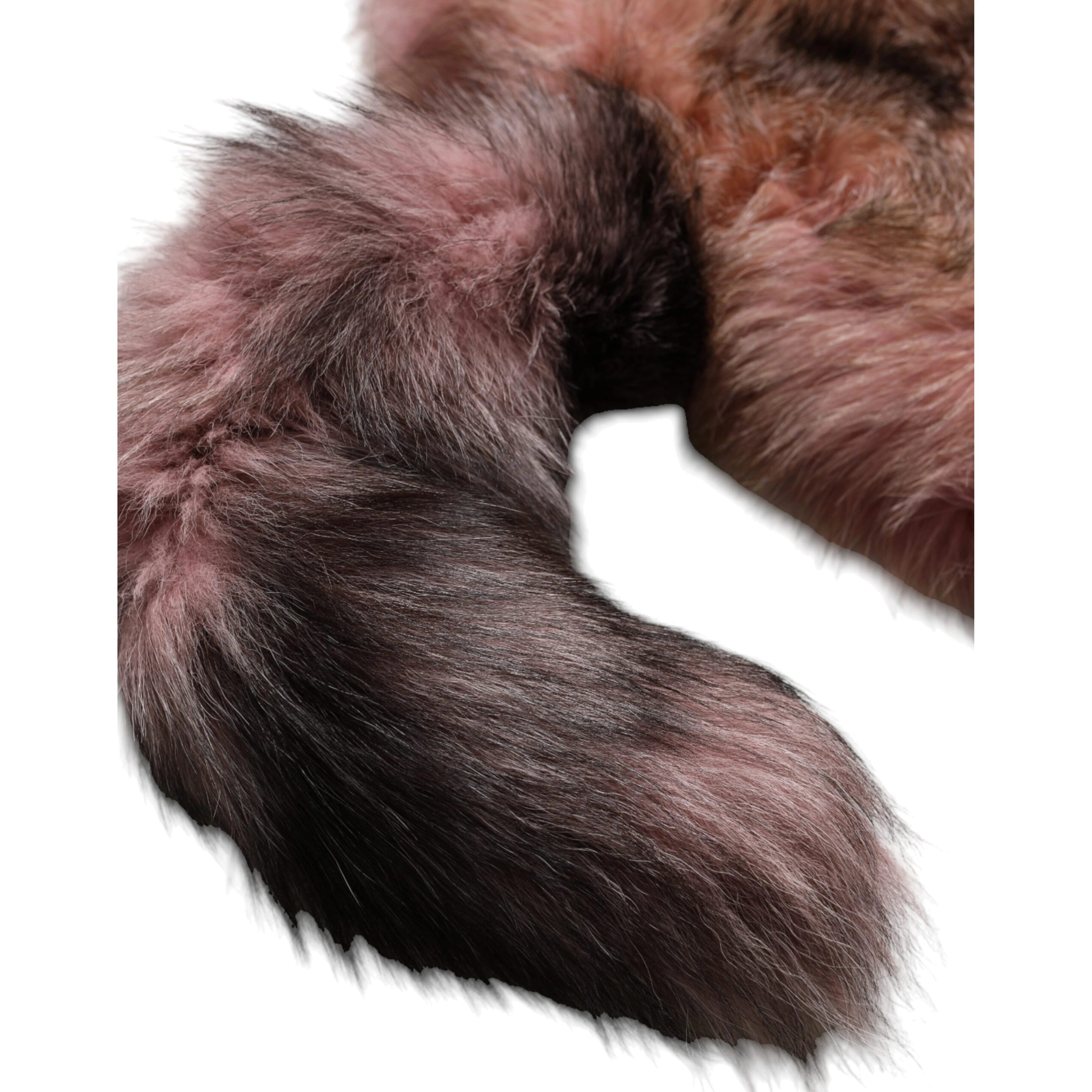 Pink Frost Fox Fur Neck Warmer Winter Scarf