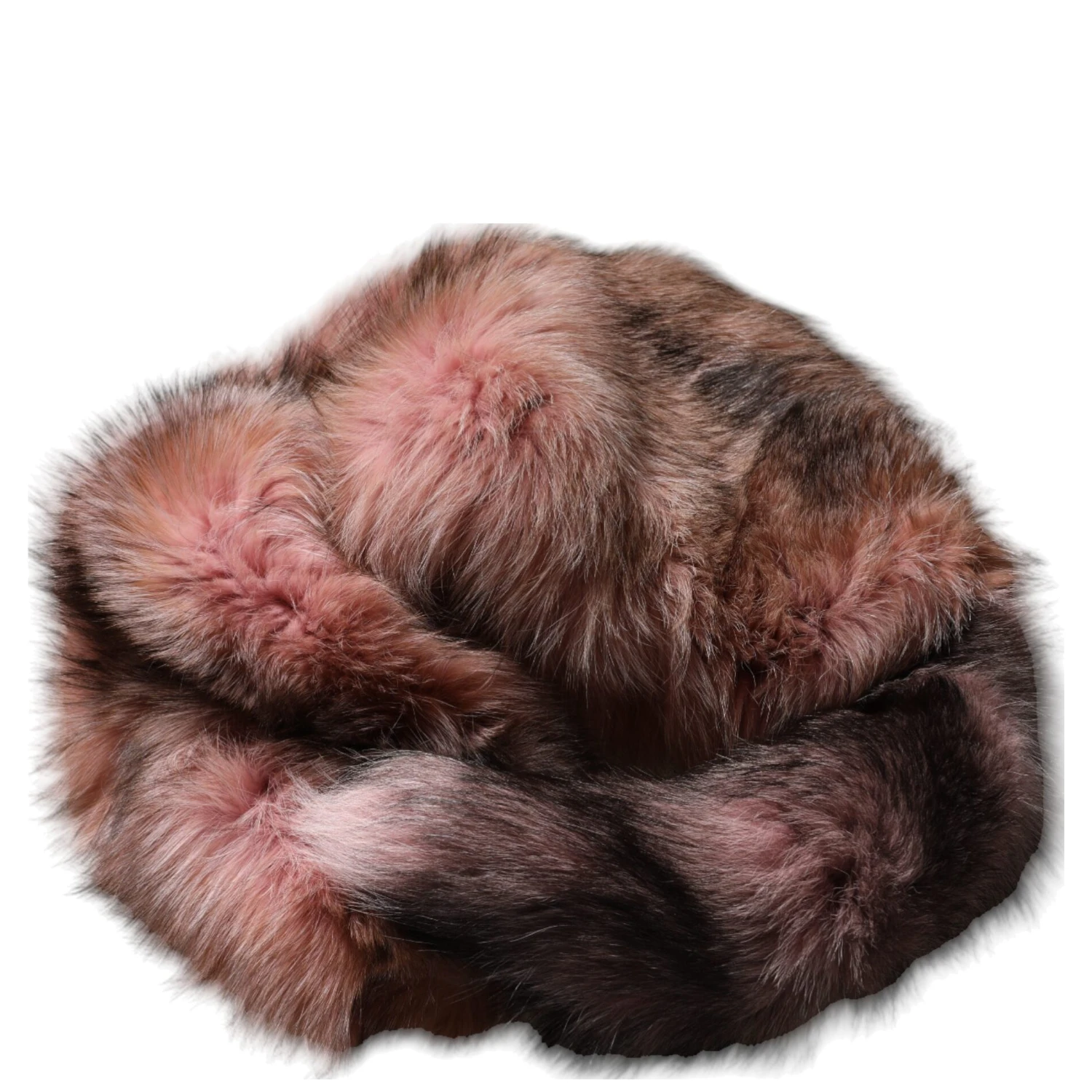 Pink Frost Fox Fur Neck Warmer Winter Scarf