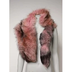 Pink Frost Fox Fur Neck Warmer Winter Scarf