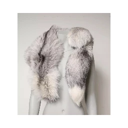 White Fox Fur Neck Wrap Warmer Winter Scarf