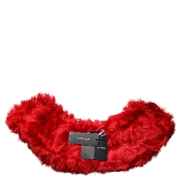 Red Alpaca Fur Women Neck Warmer Winter Scarf