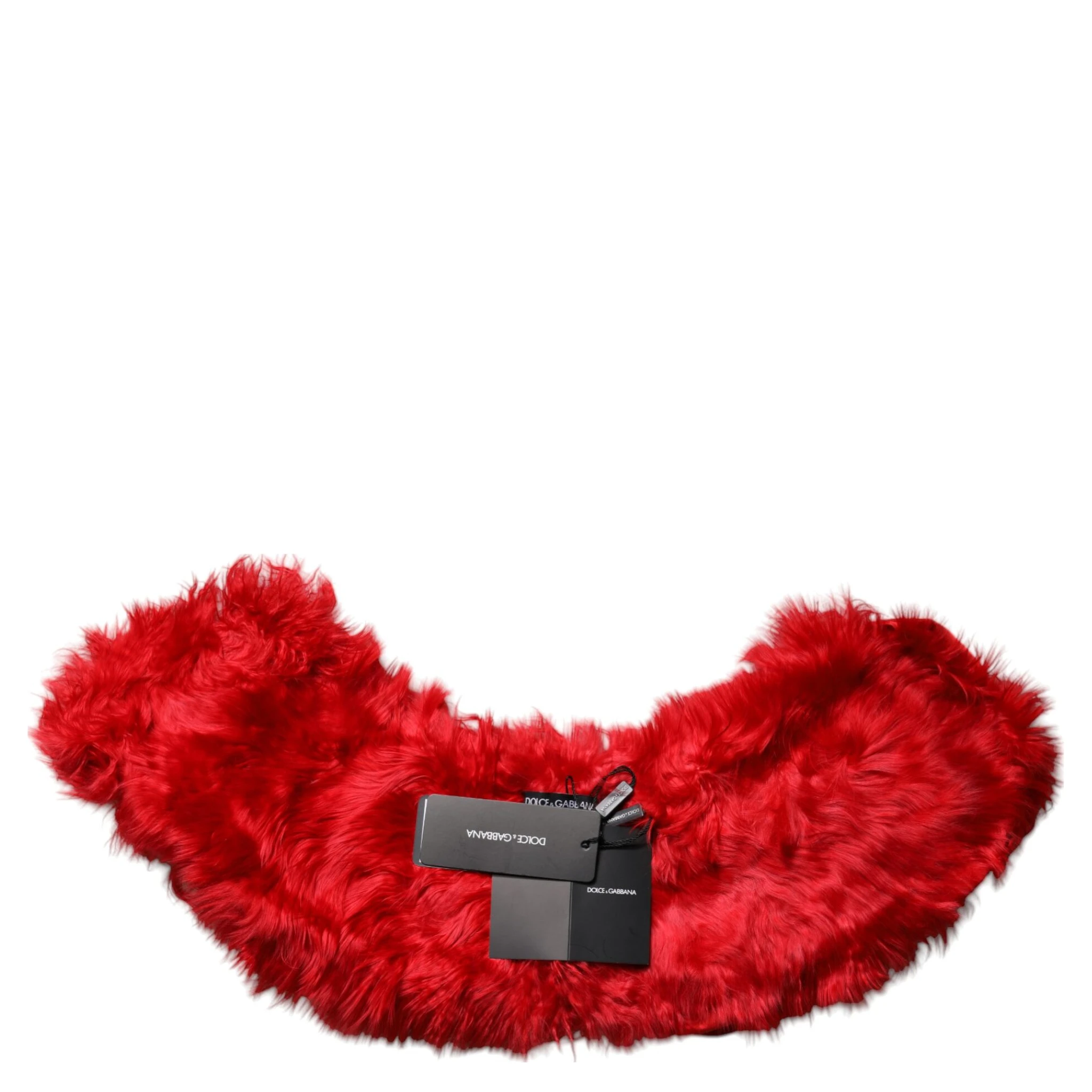 Red Alpaca Fur Women Neck Warmer Winter Scarf