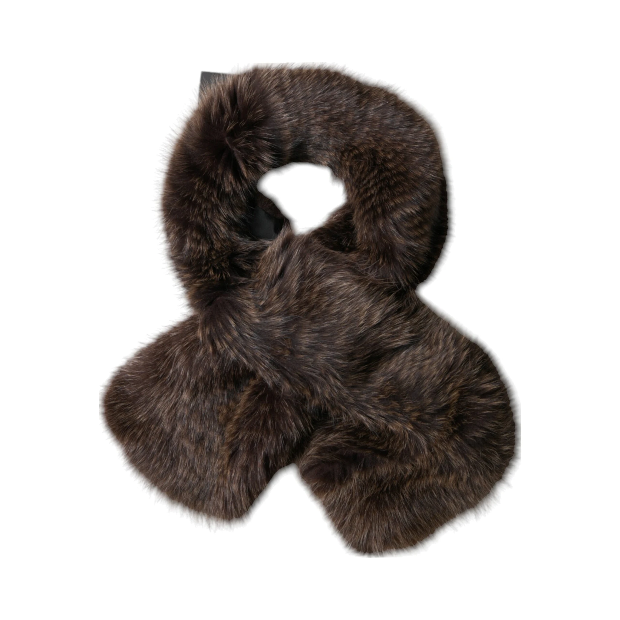 Brown Raccoon Fur Neck Warmer Winter Scarf