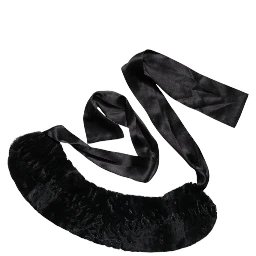 Black Lamb Fur Women Neck Warmer Winter Scarf