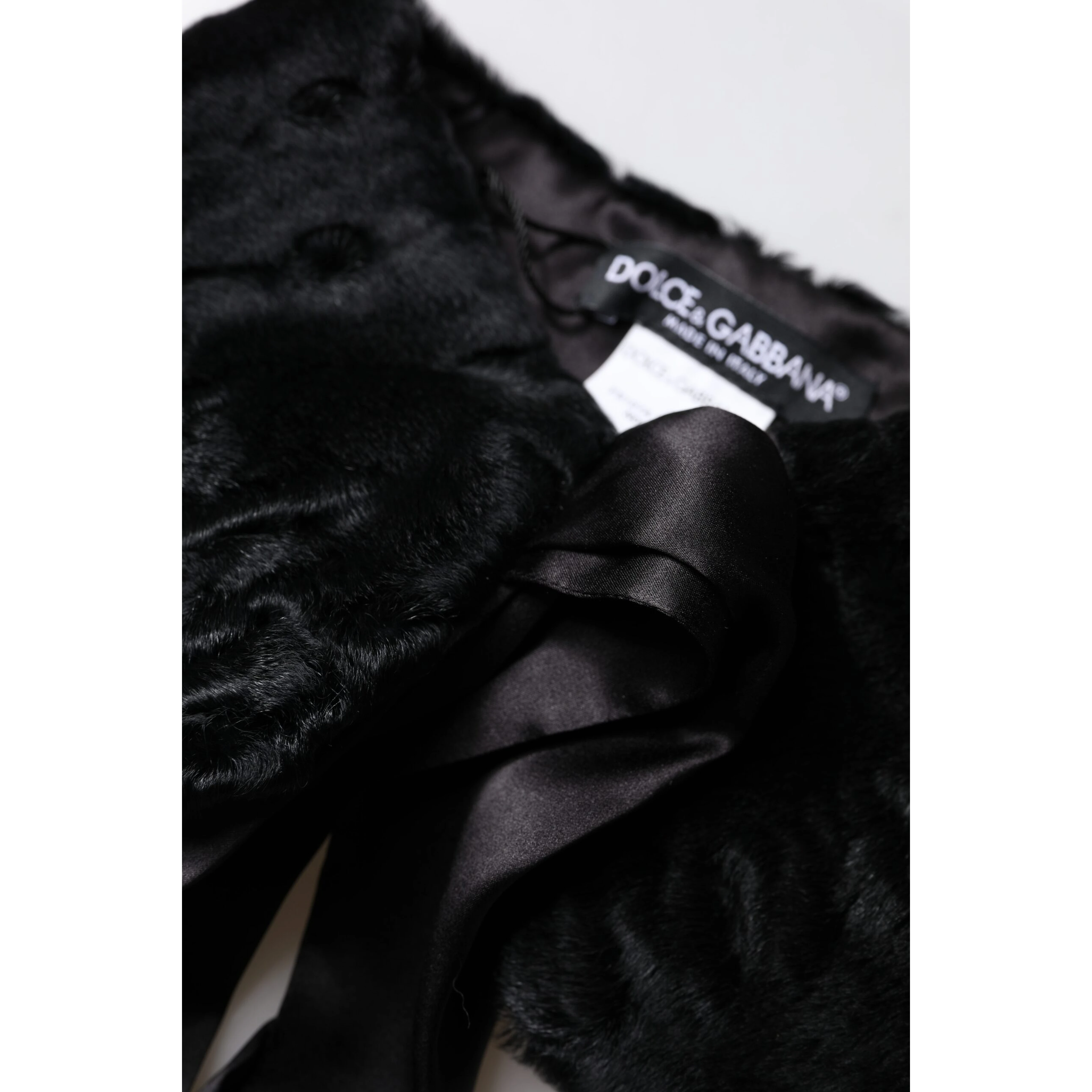 Black Lamb Fur Women Neck Warmer Winter Scarf