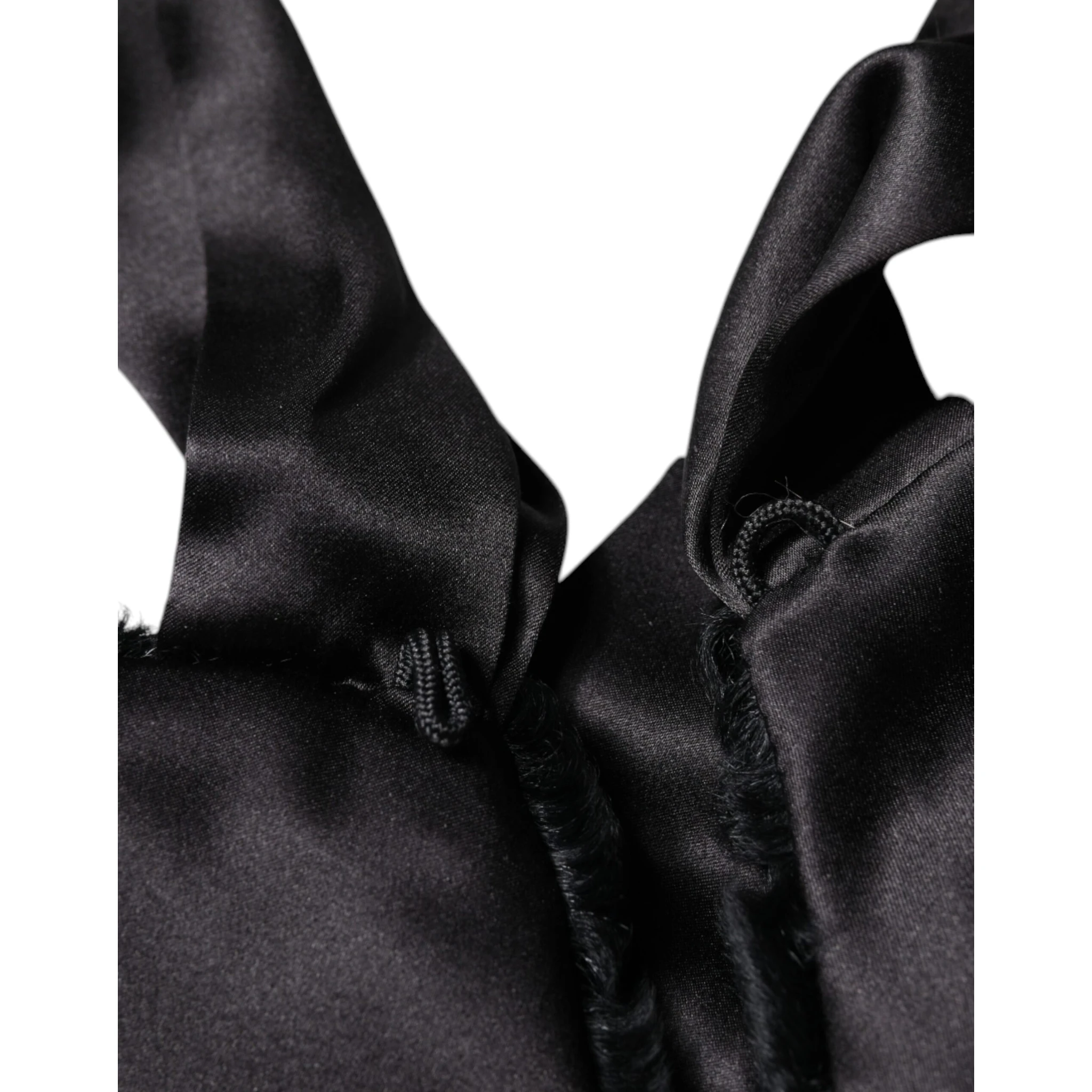 Black Lamb Fur Women Neck Warmer Winter Scarf