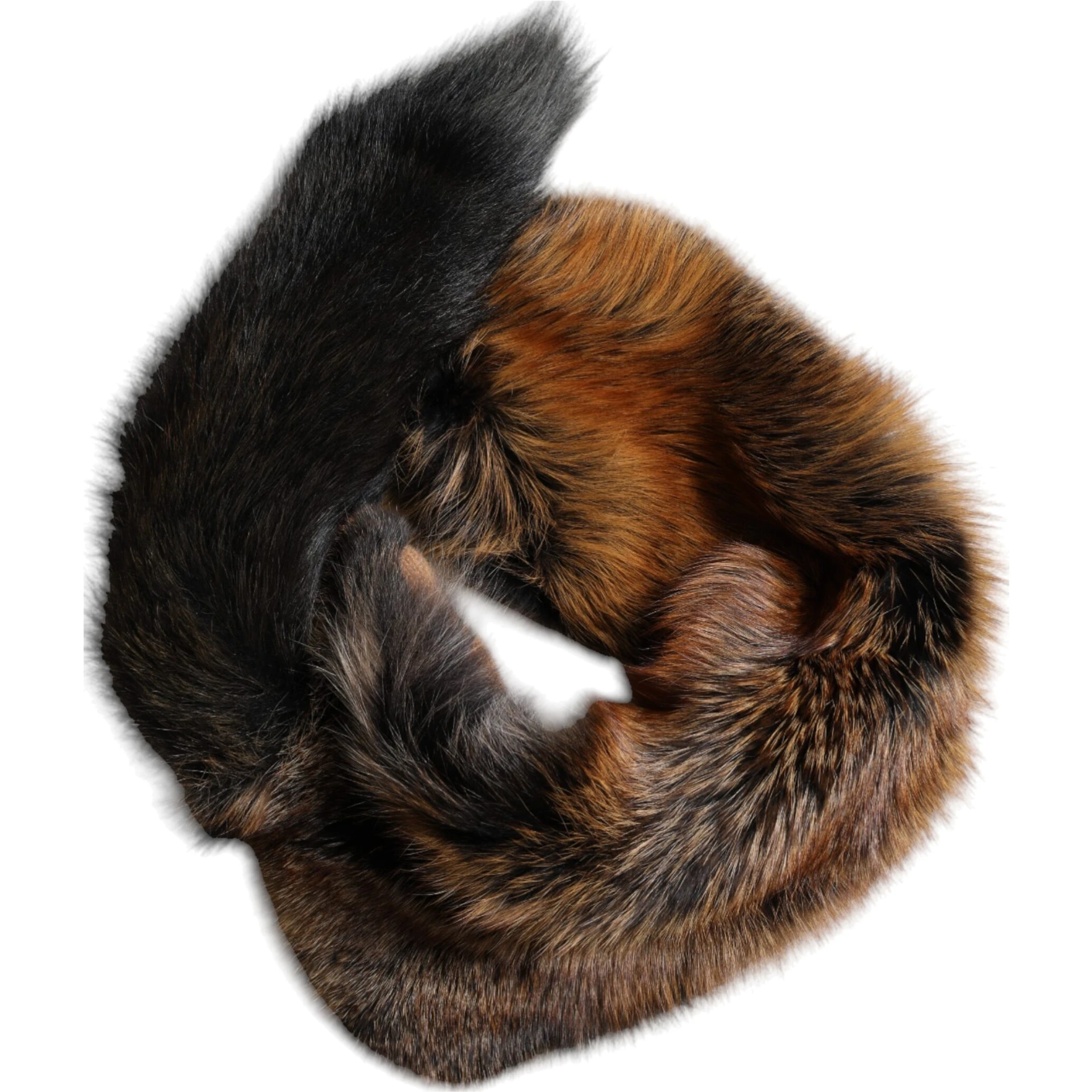 Brown Red Fox Fur Neck Warmer Winter Scarf