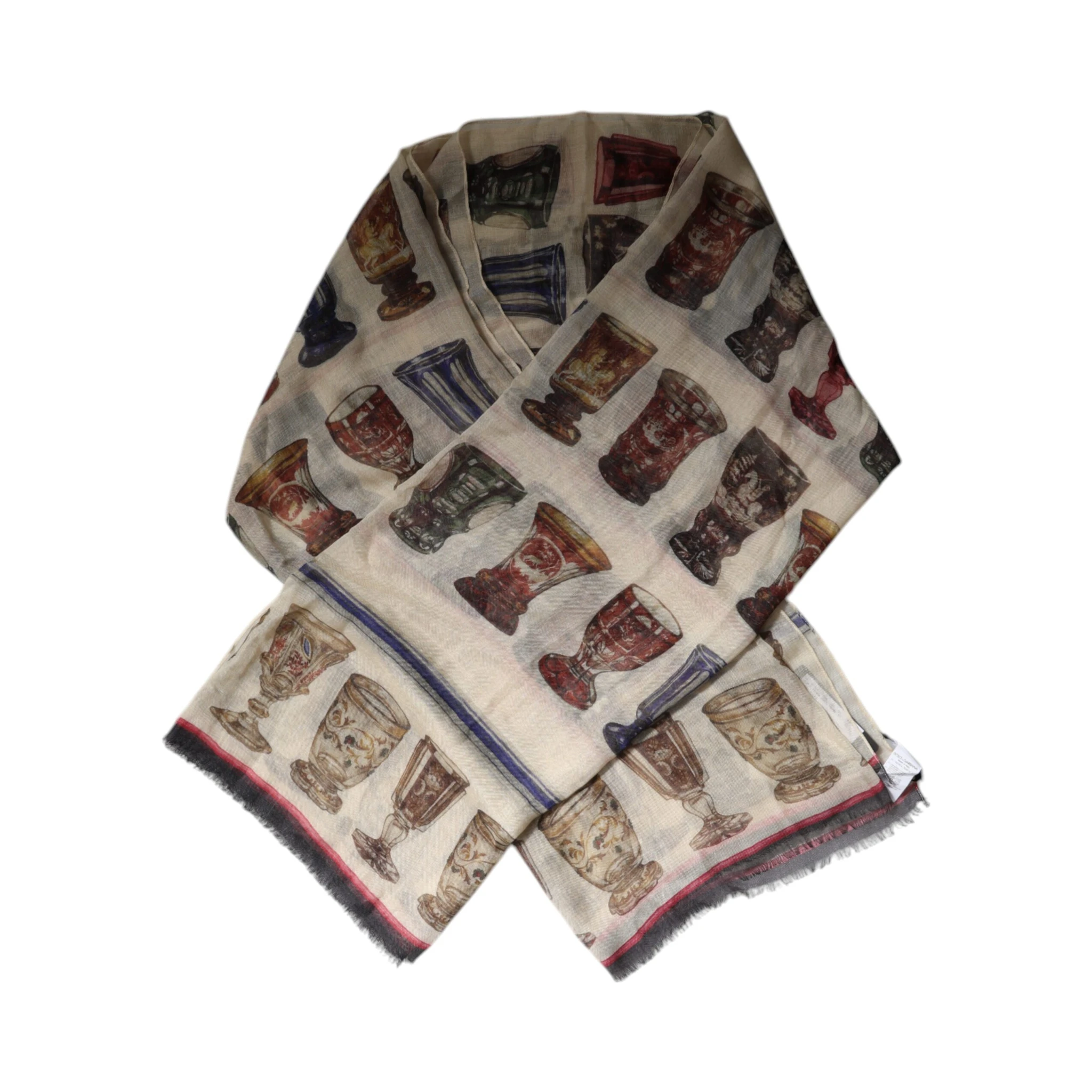 Multicolor Glass Cashmere Foulard Scarf