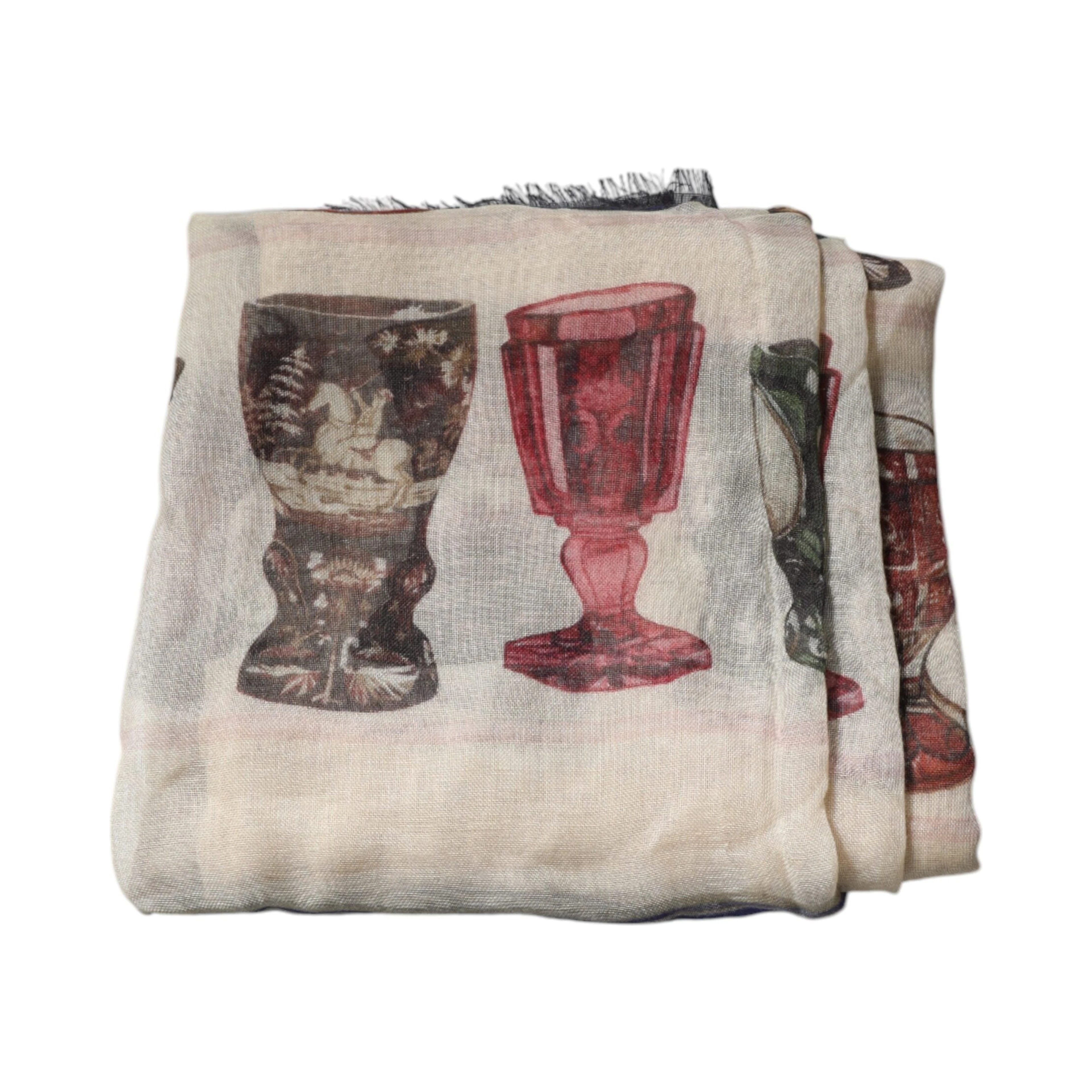 Multicolor Glass Cashmere Foulard Scarf