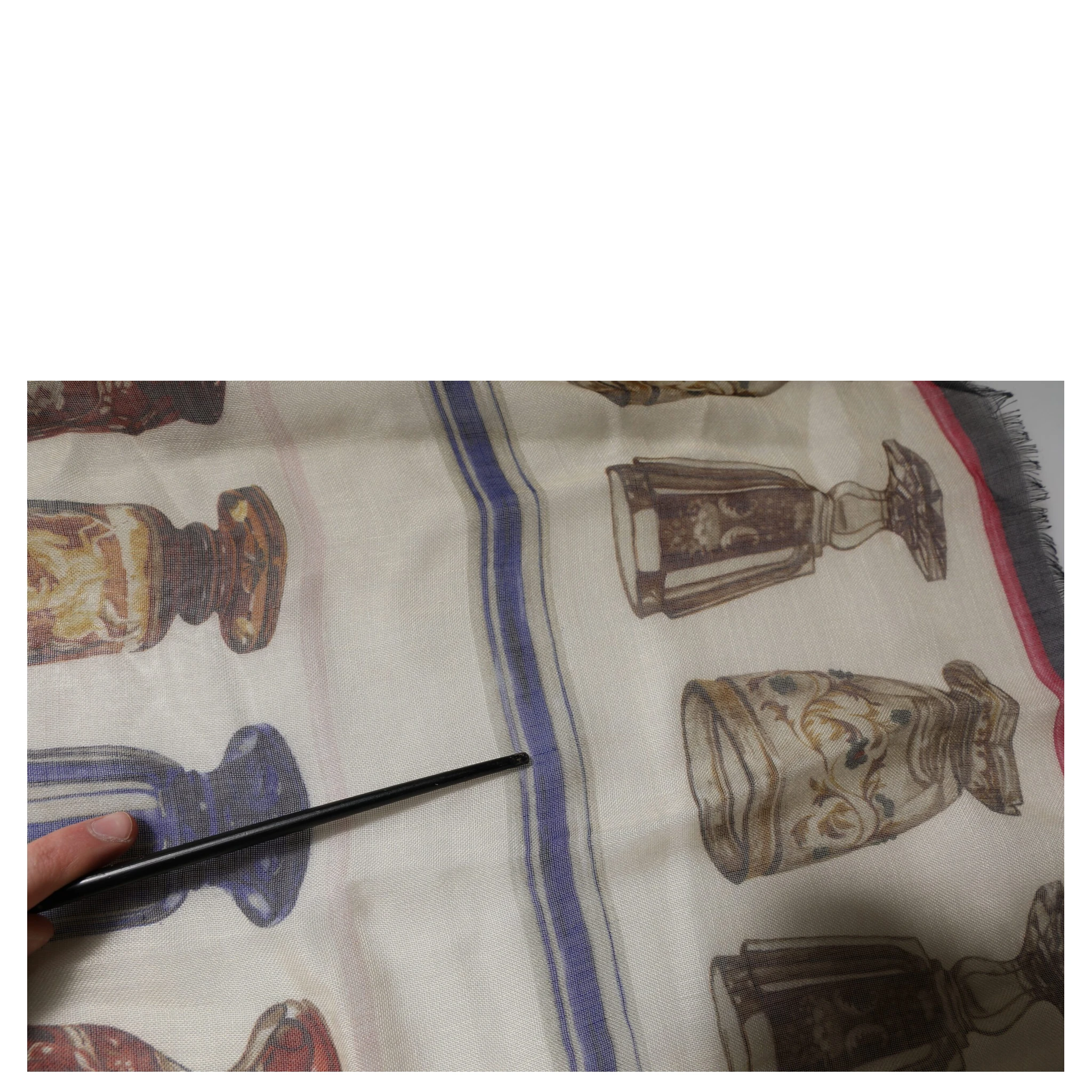 Multicolor Glass Cashmere Foulard Scarf