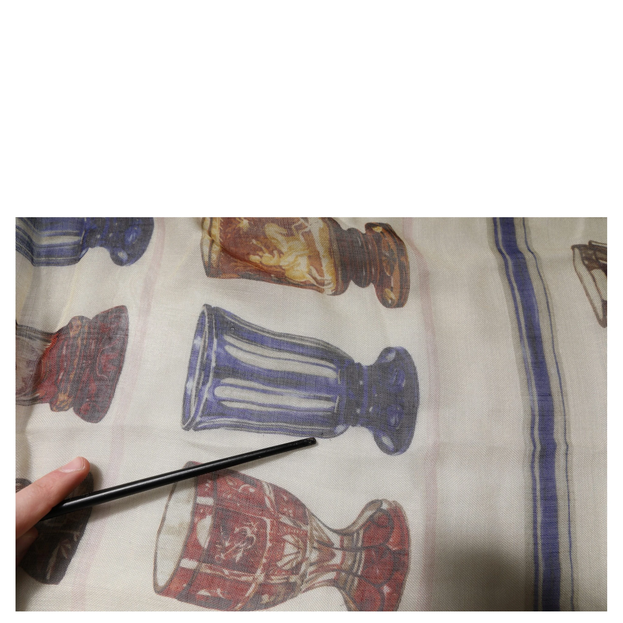 Multicolor Glass Cashmere Foulard Scarf