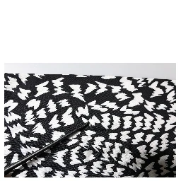 Black White Patterned Fringes Shawl Scarf