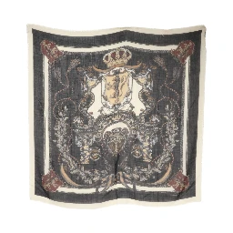 Multicolor Printed Cashmere Foulard Scarf