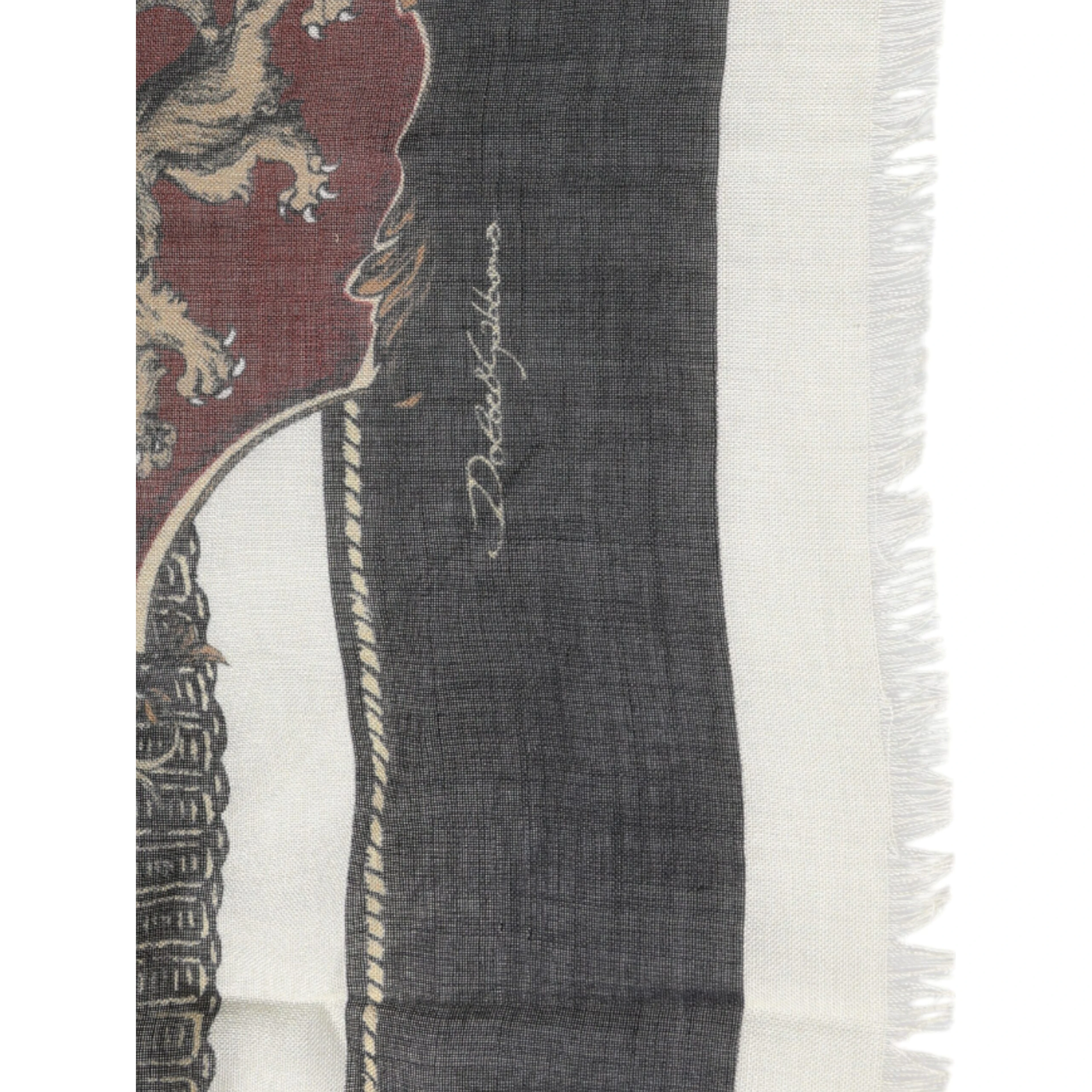 Multicolor Printed Cashmere Foulard Scarf