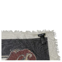 Multicolor Printed Cashmere Foulard Scarf